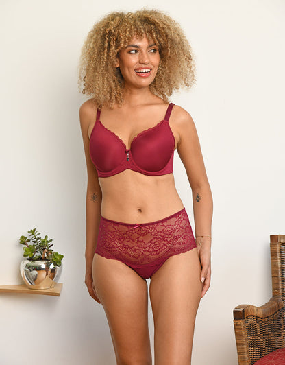 High-Panty Lace Basic Bordeaux