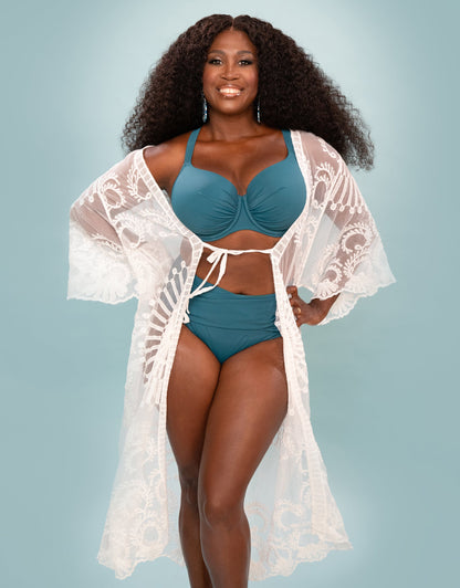 Beach-Kimono Mambo Long Ivory
