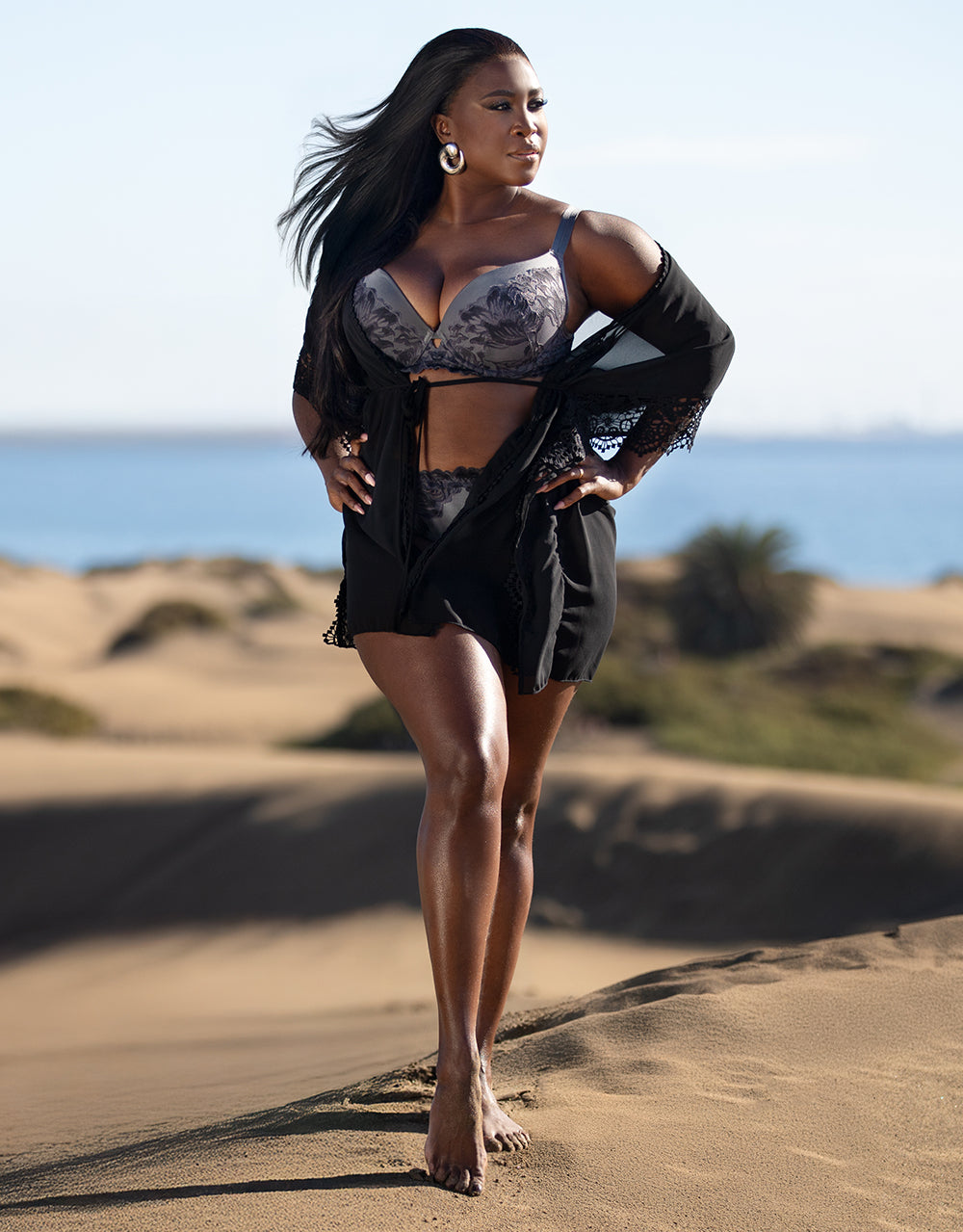 Beach-Kimono Mambo Short Black