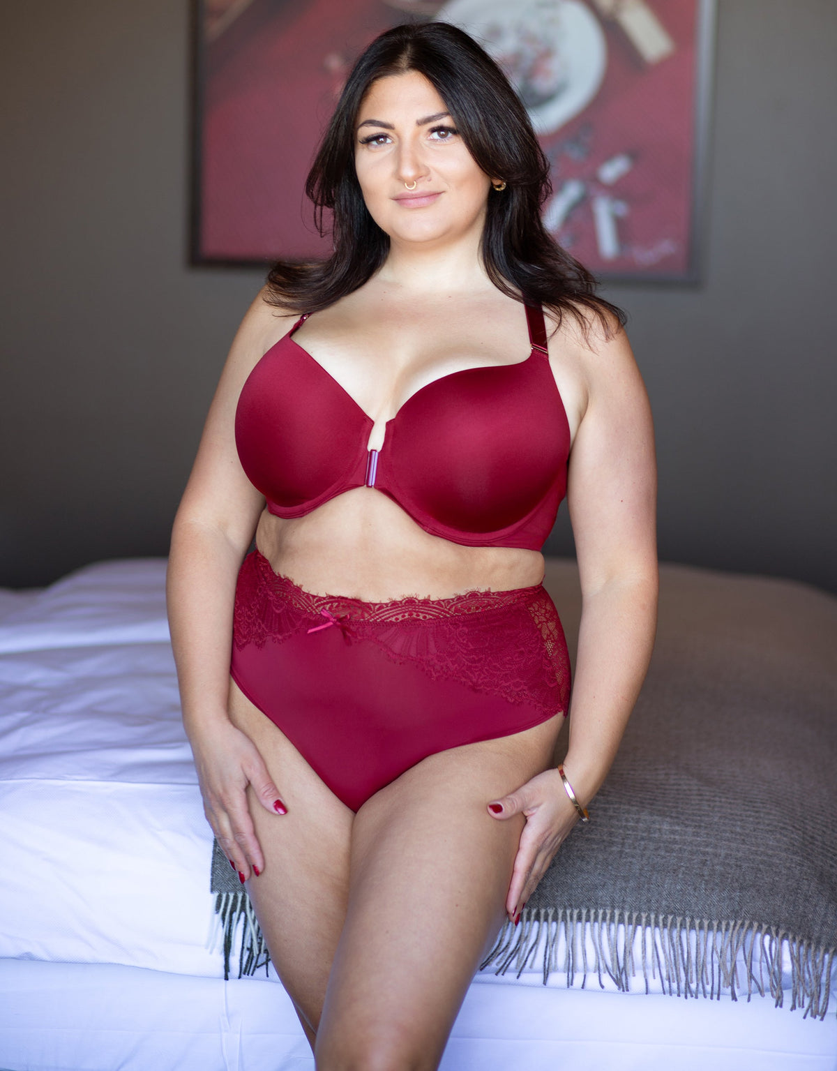 Vorderverschluss-BH Pure Luxe Bordeaux