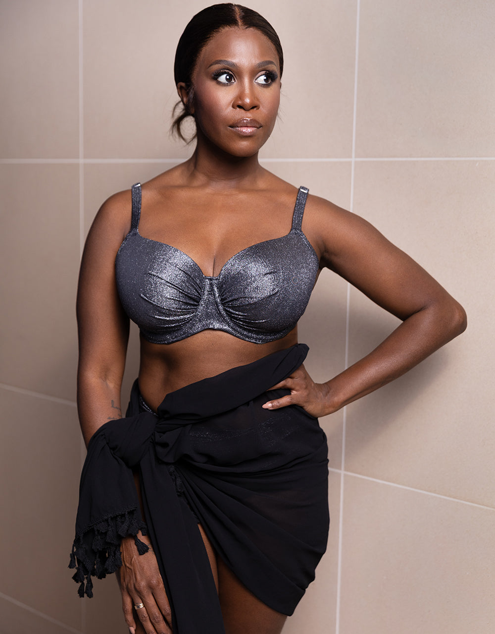 Schalen-Bikini-Top Valencia Glam Silver