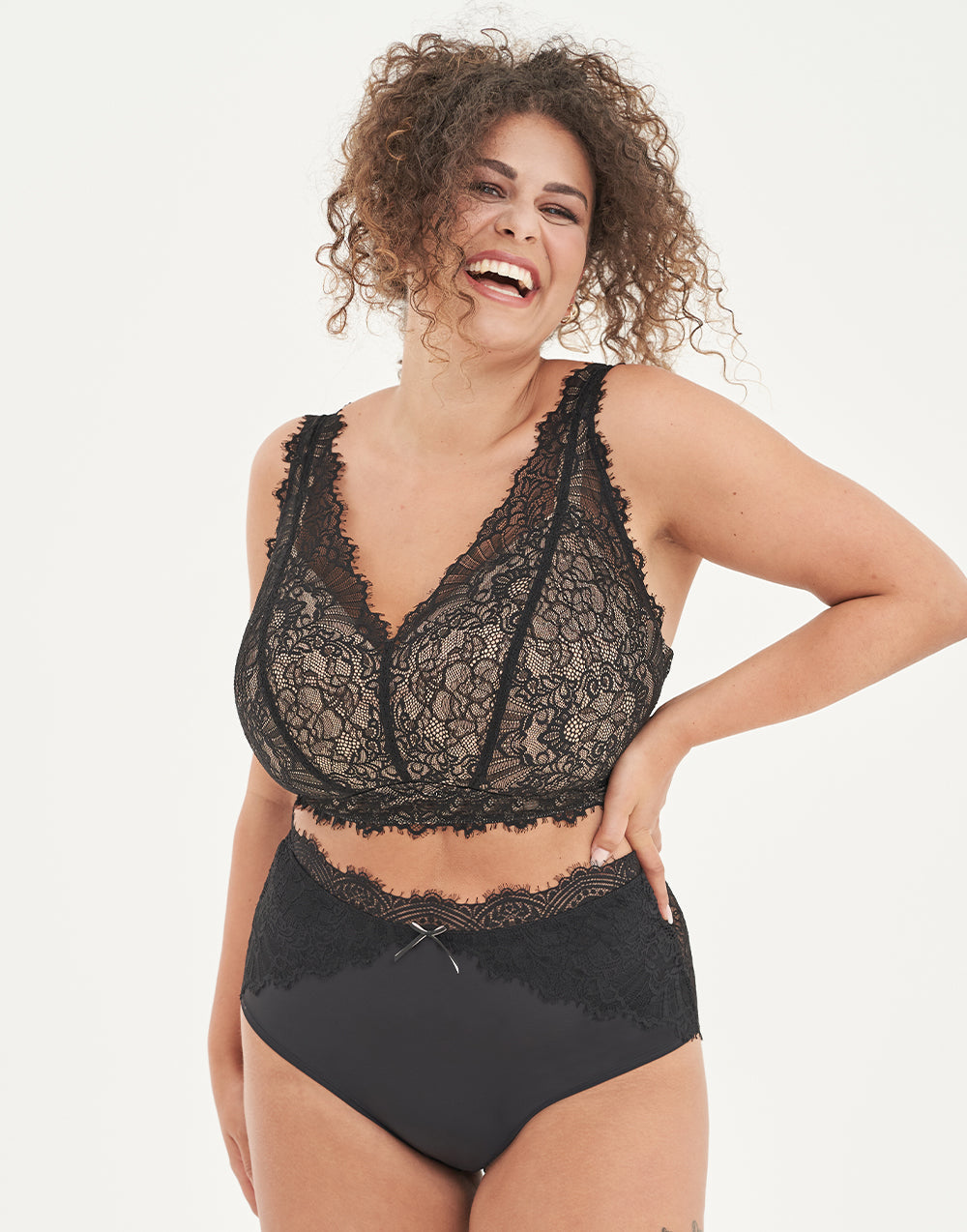High-Waist-Panty Sophia Black/Beige