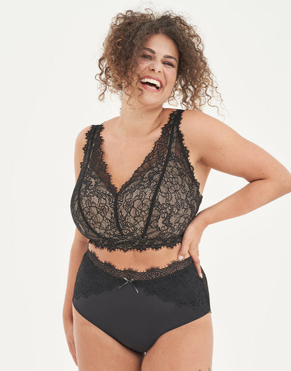 High-Waist-Panty Sophia Black/Beige