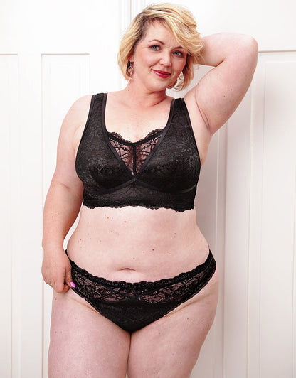 Brazilian-Slip Eliana Satin Black