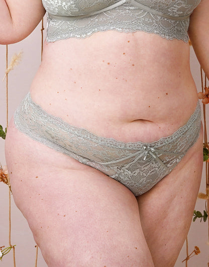 Brazilian-Slip Eliana Satin Sagegrey