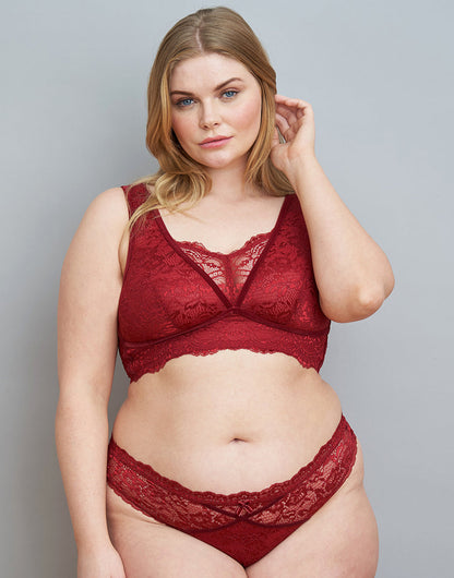 Brazilian-Slip Eliana Velvet Burgundy