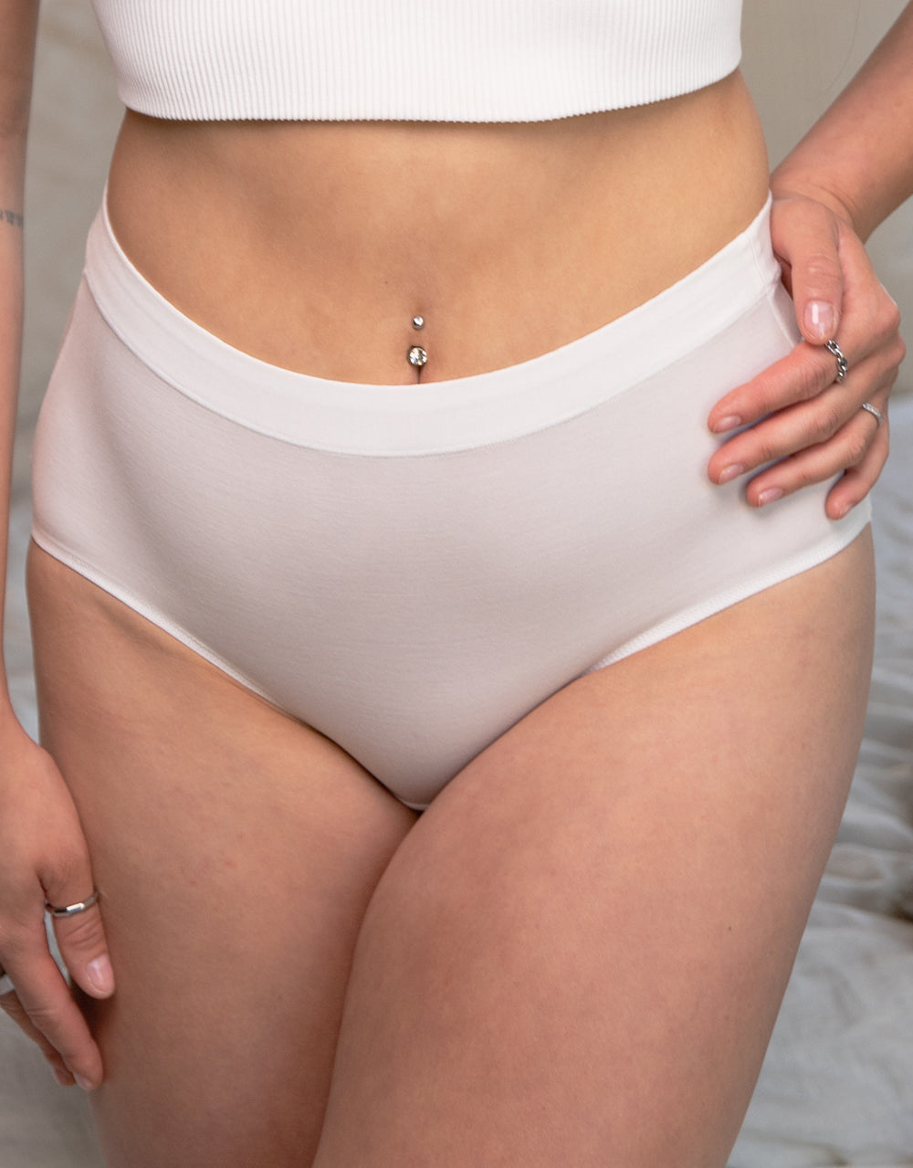 High-Panty Cozy Basic Ivory