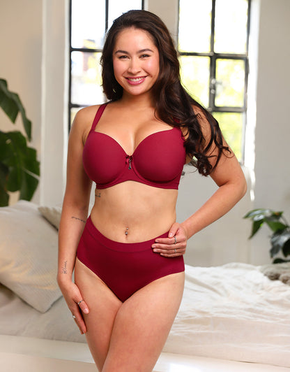High-Panty Cozy Basic Bordeaux