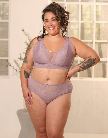 High-Panty Lace Basic Violetgrey