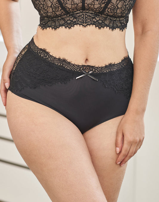 High-Waist-Panty Sophia Black/Beige