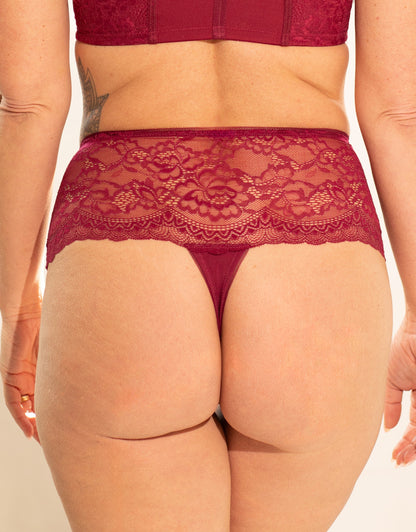 High-String Lace Basic Bordeaux
