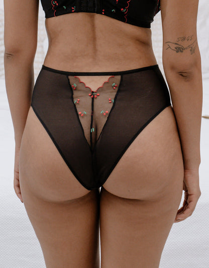 High-Waist-Brazilian Belle Black Cherry