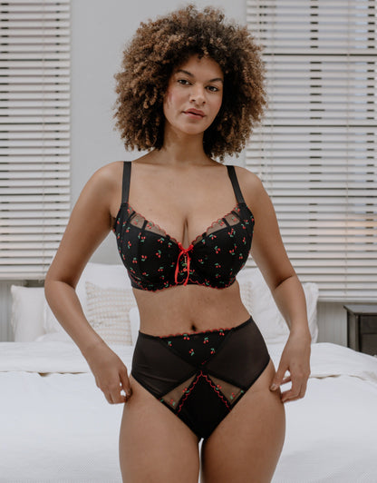 High-Waist-Brazilian Belle Black Cherry