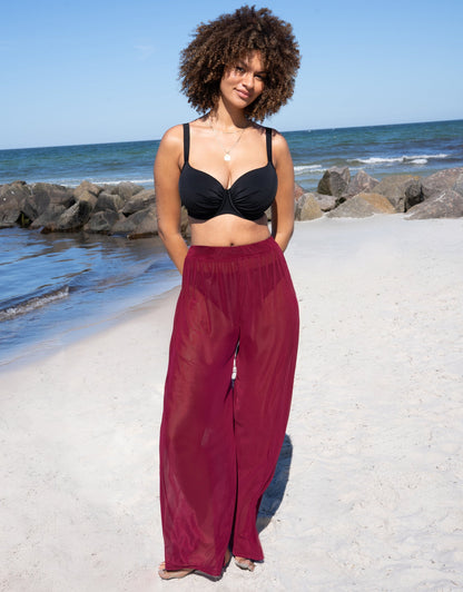 Hose Sheer Transparent Bordeaux