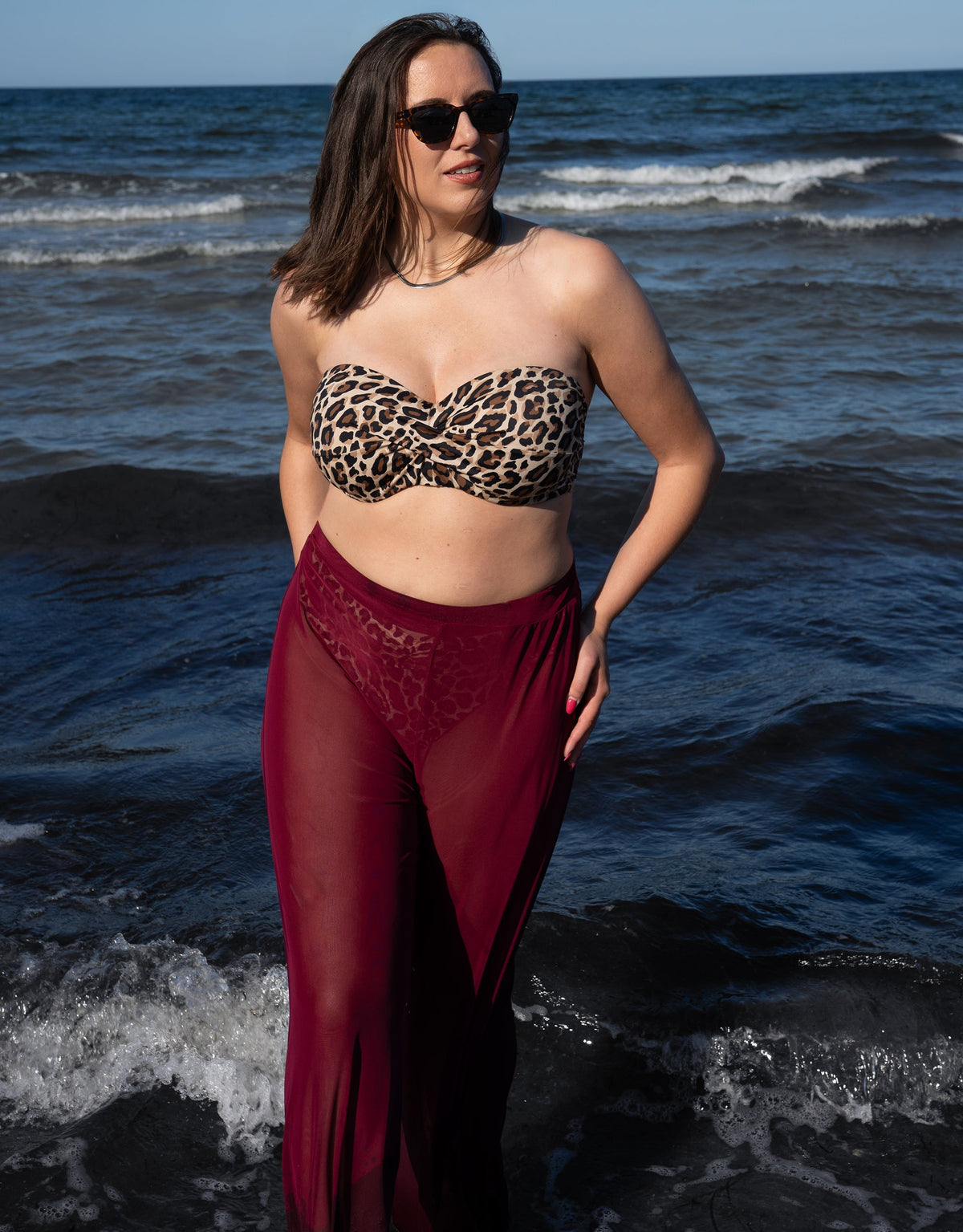 Hose Sheer Transparent Bordeaux