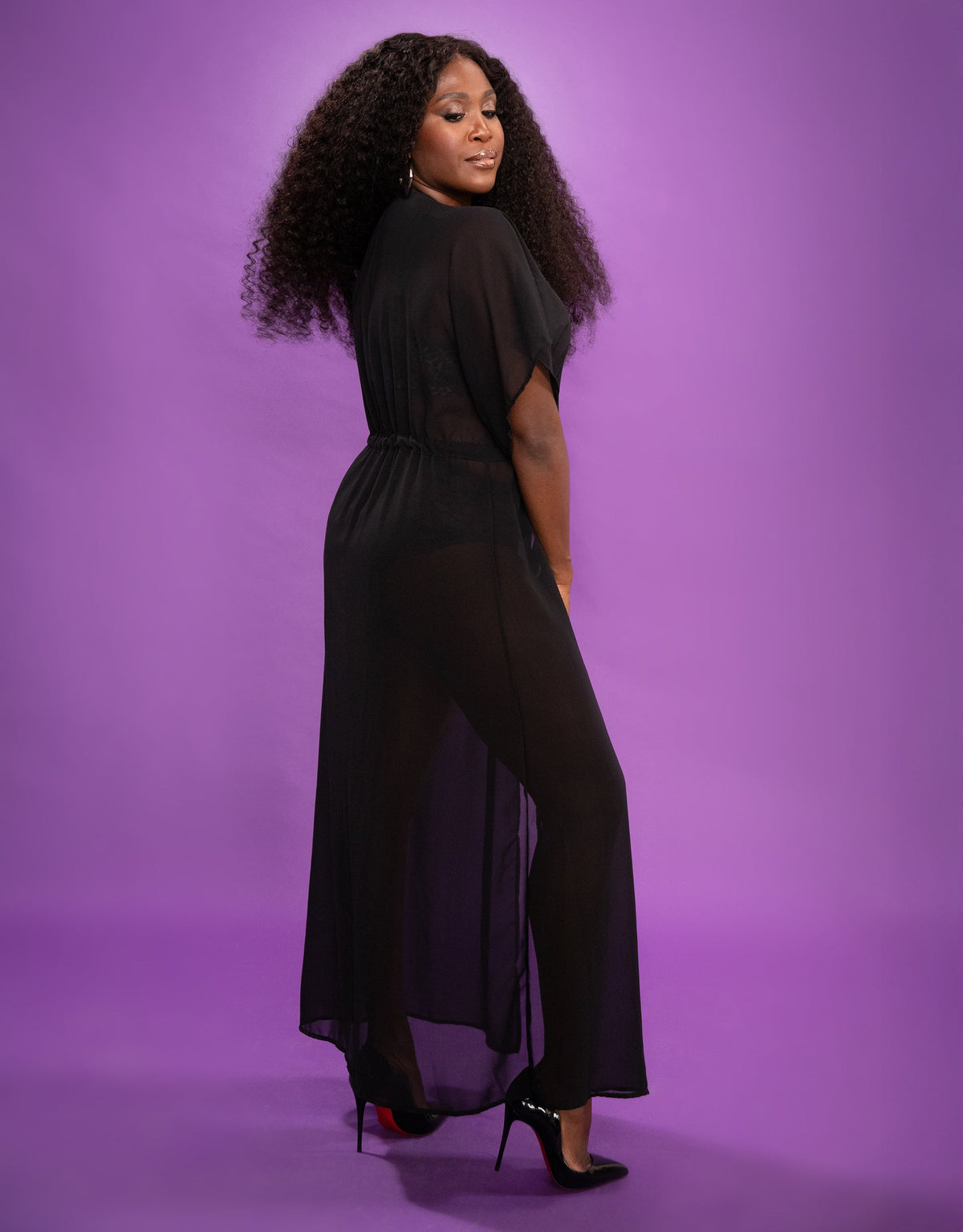 Kleid Sheer Transparent Black