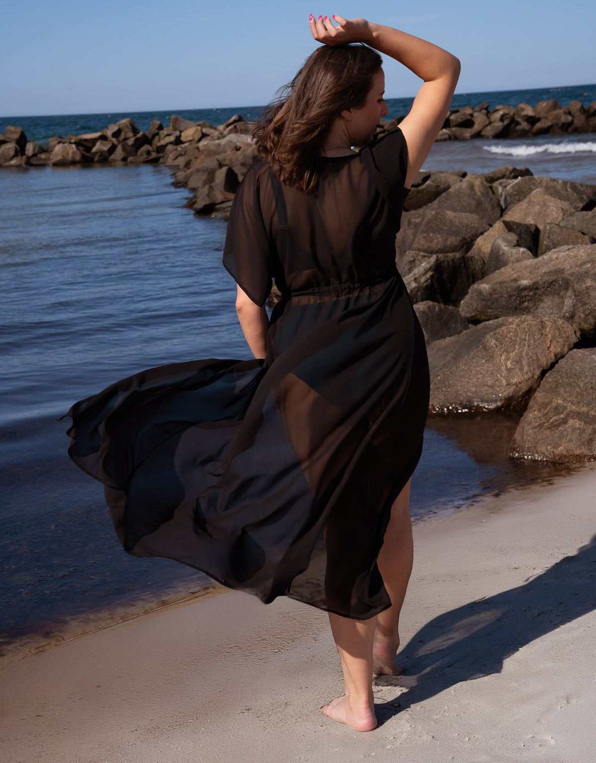 Kleid Sheer Transparent Black