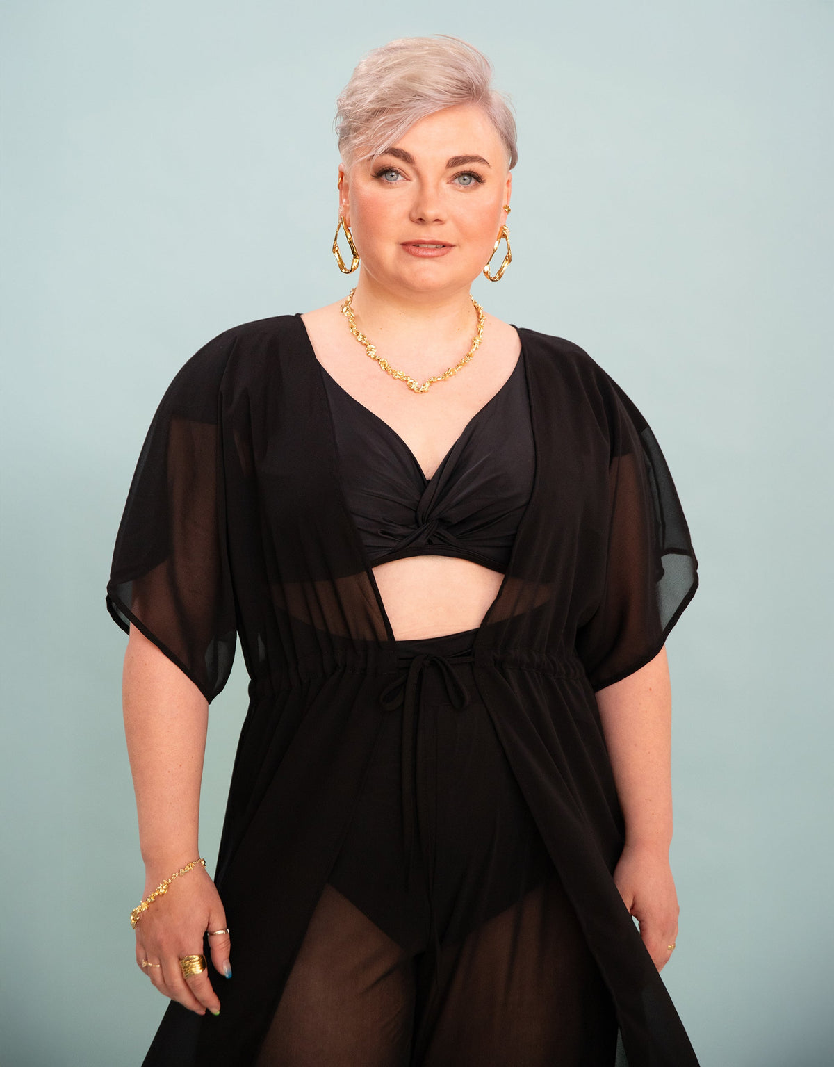 Kleid Sheer Transparent Black