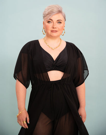 Kleid Sheer Transparent Black