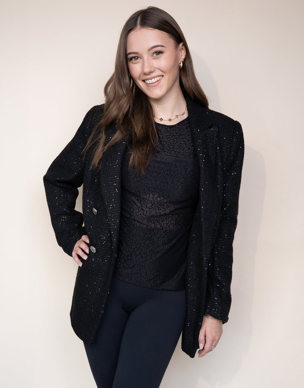 Langarmshirt Leo Black