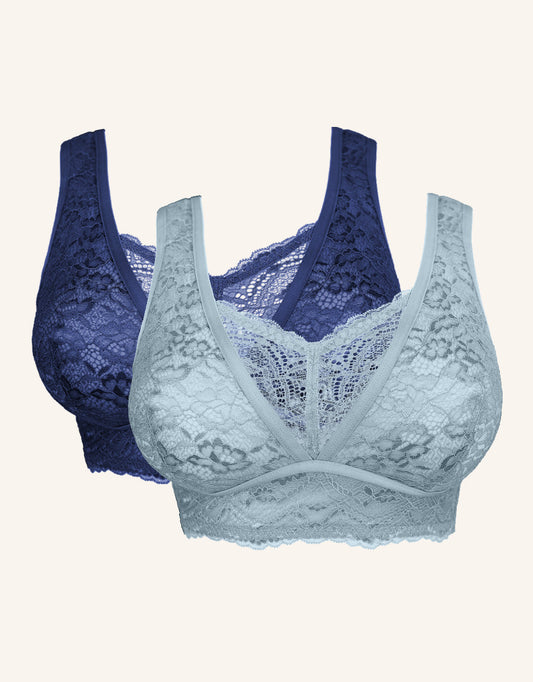 Bralette-Set 2x Eliana Bluegrey/Marine