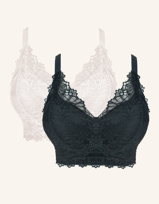 Bralette-Set 2x Sensla Black/Powder