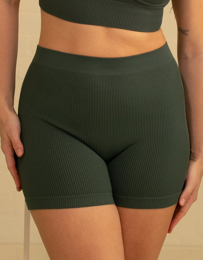 High-Waist-Shorts-Set 2x Freeda Olive/Taupe