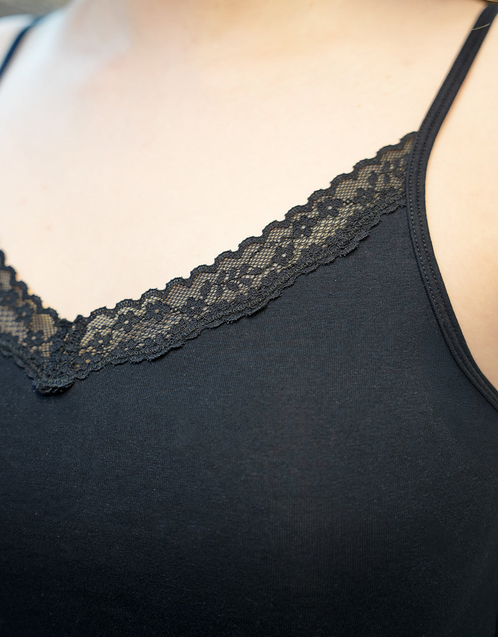 Top-Set 2x Cotton-Lace Black